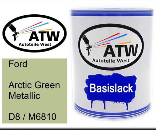 Ford, Arctic Green Metallic, D8 / M6810: 1L Lackdose, von ATW Autoteile West.